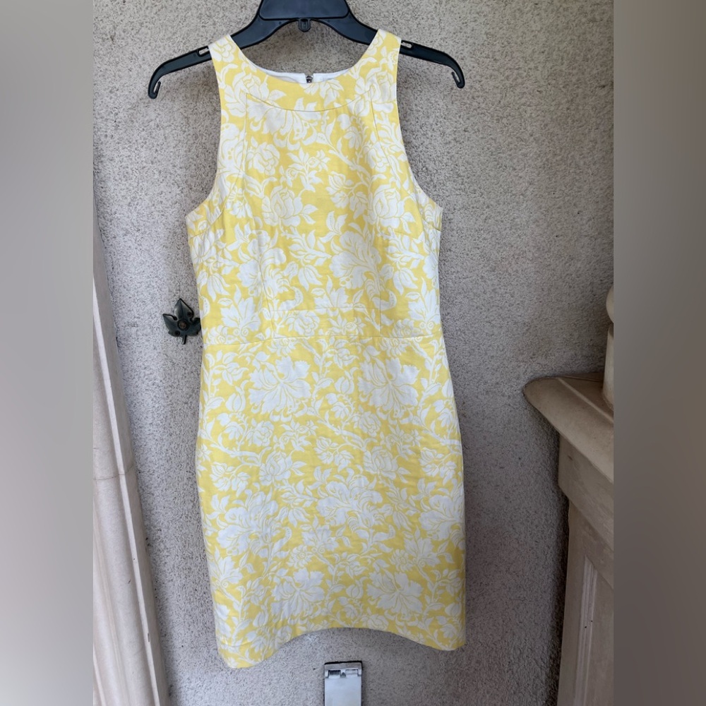Ann Taylor Yellow and White Floral Midi Dress